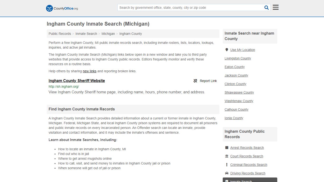 Inmate Search - Ingham County, MI (Inmate Rosters & Locators)